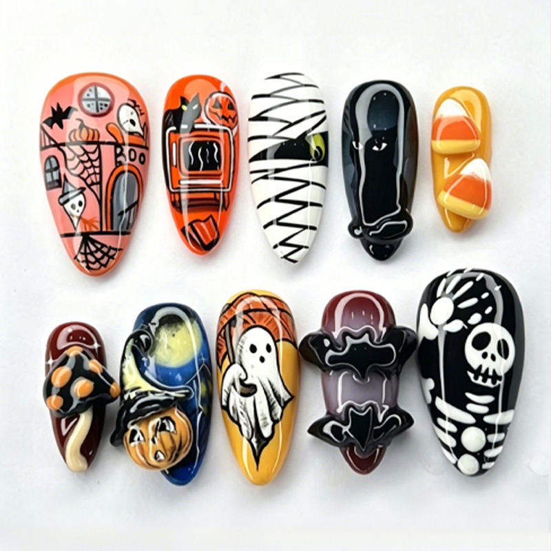 Halloween Skeleton Decoration - 30pcs New Halloween Style False Nails