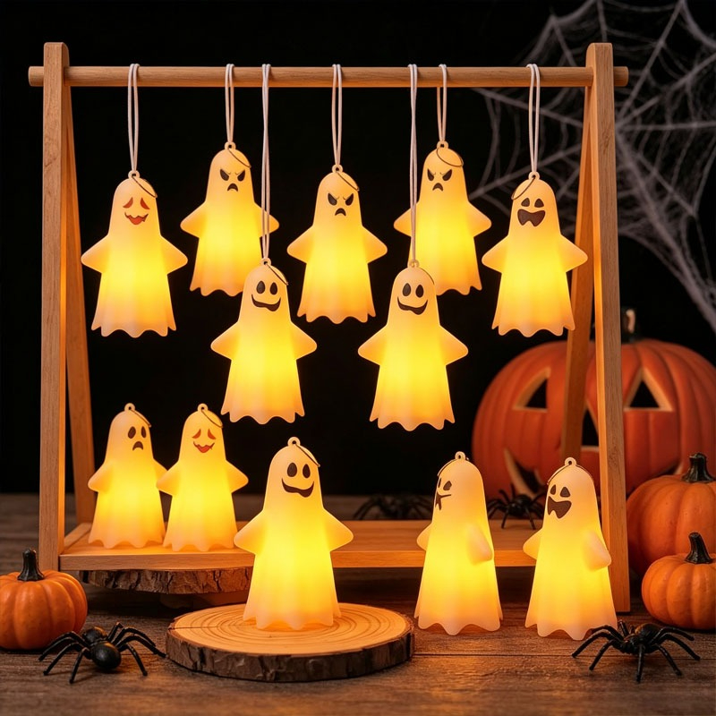 Pumpkin Lantern Halloween - Halloween Ghost Lantern Mini Hanging LED