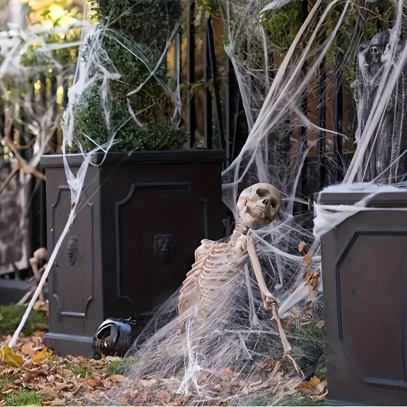 Stretchable Spider Webs With 2 - Spider Web Halloween Decoration ulasan dan harga