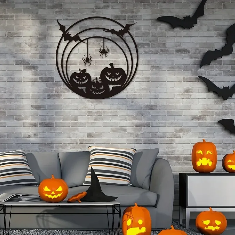 Halloween Metal Wall Art Pumpk - Spider Web Halloween Decoration ulasan dan harga