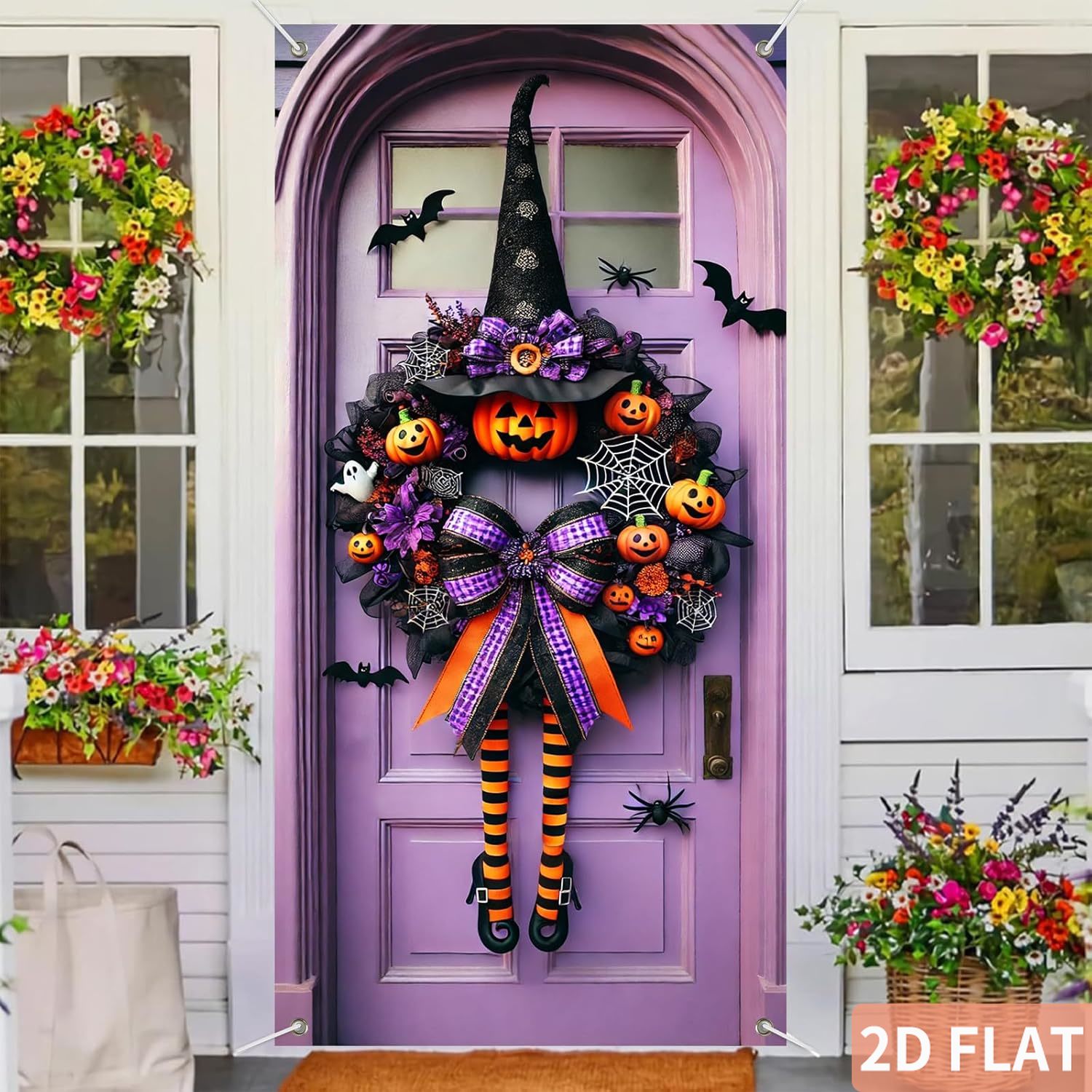 Halloween Witch Wreath Door Co - Spider Web Halloween Decoration ulasan dan harga