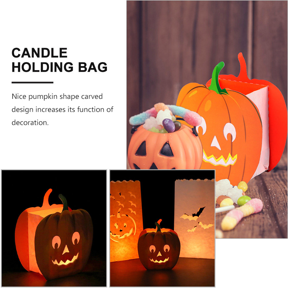 12Pcs Decorative Bags Pumpkin  - Pumpkin Lantern Halloween ulasan dan harga