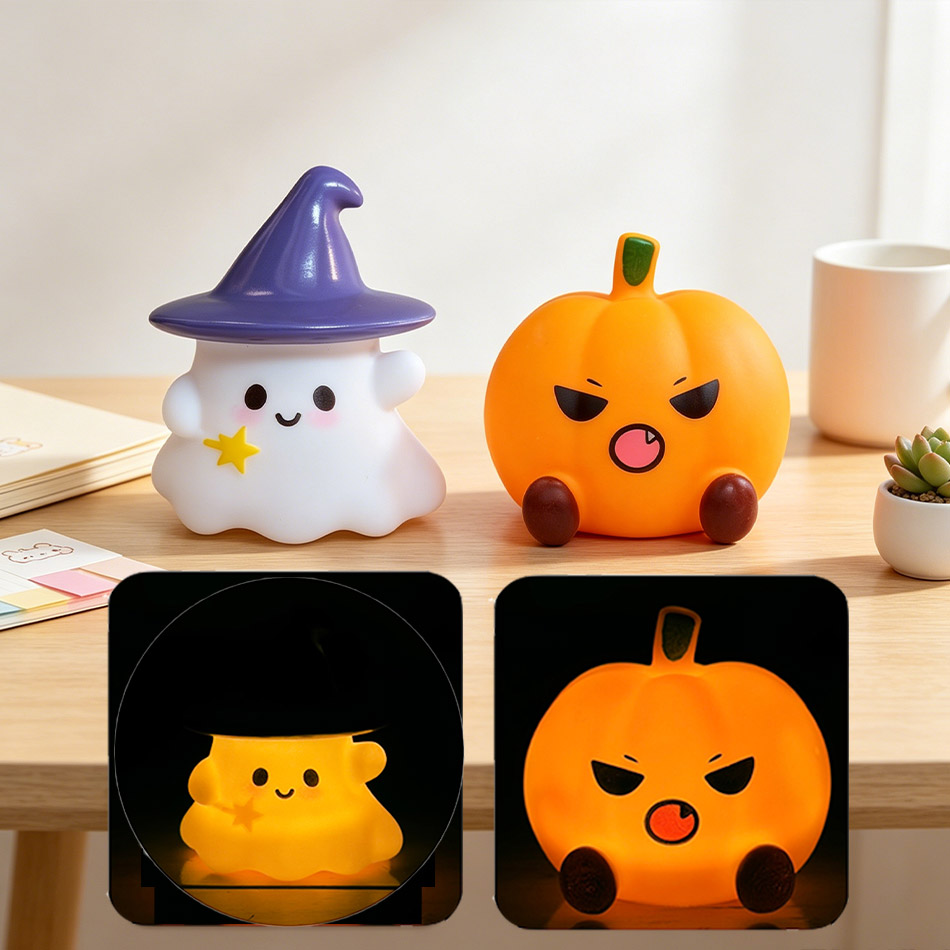 Kawaii Witch Ghost Pumpkin Sil - Halloween Pumpkin Decor Led ulasan dan harga