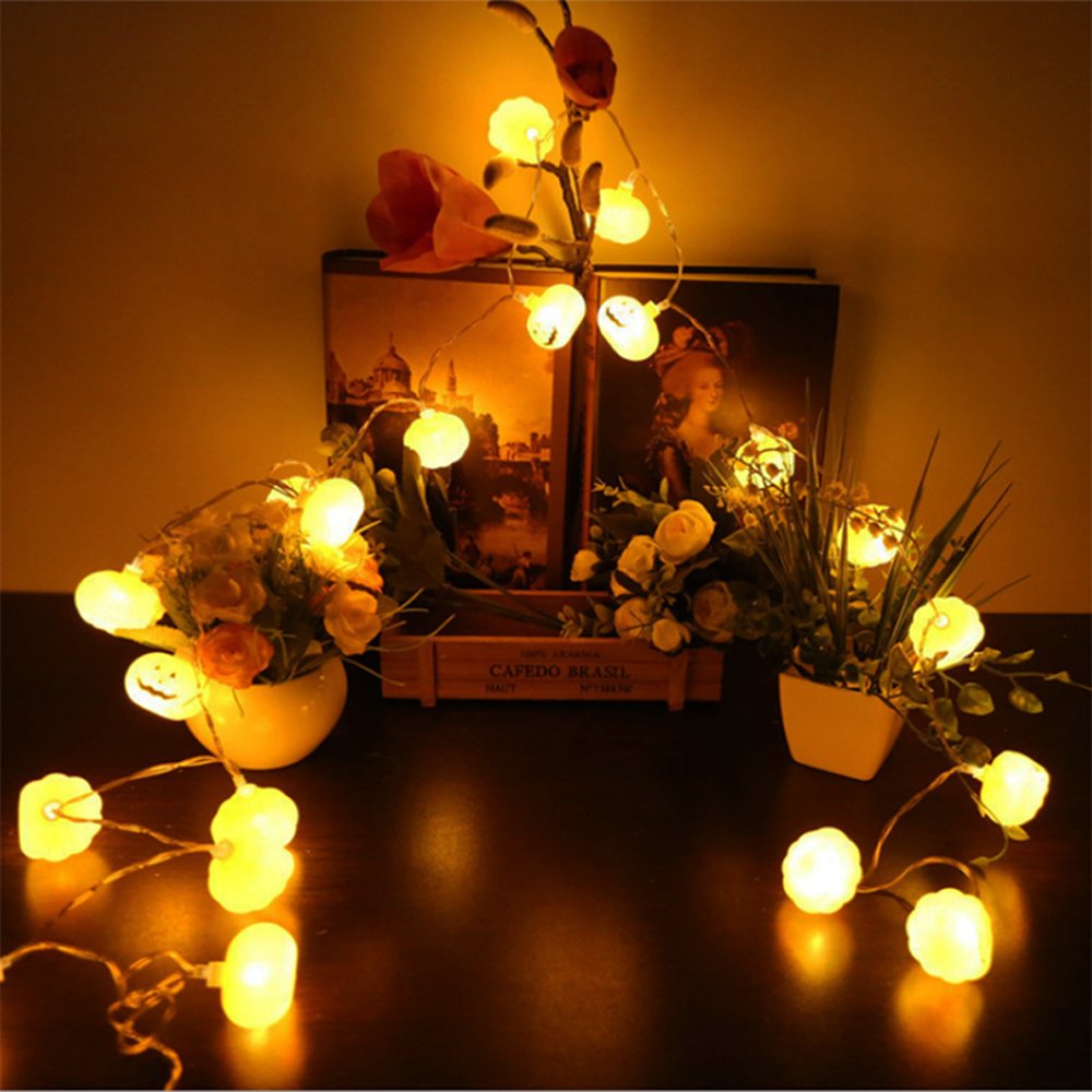 Halloween 3D Pumpkin LED Strin - Halloween Led String Lights Orange ulasan dan harga