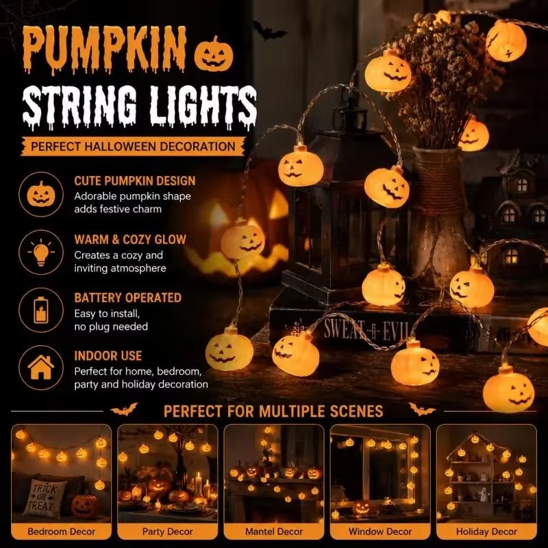 Halloween Pumpkin LED Light St - Halloween Pumpkin Decor Led ulasan dan harga
