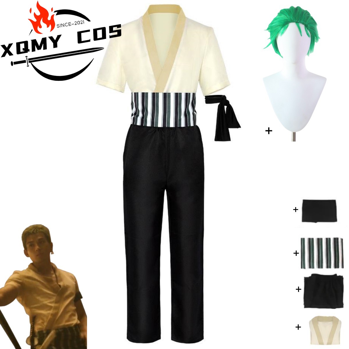 XqNew Anime Movie Roronoa Zoro - Halloween Costume Kids ulasan dan harga