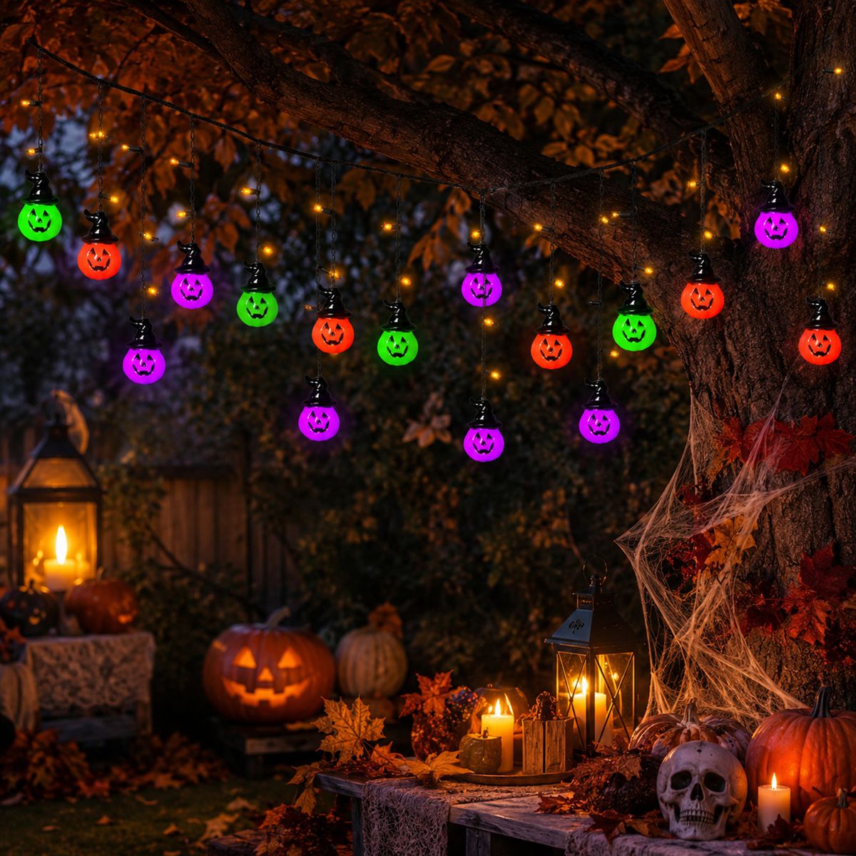 1pc Halloween Horrible 10 Witc - Halloween Led String Lights Orange ulasan dan harga