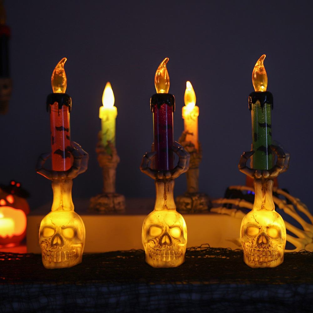 Halloween Skeleton Hand Candle - Halloween Pumpkin Decor Led ulasan dan harga