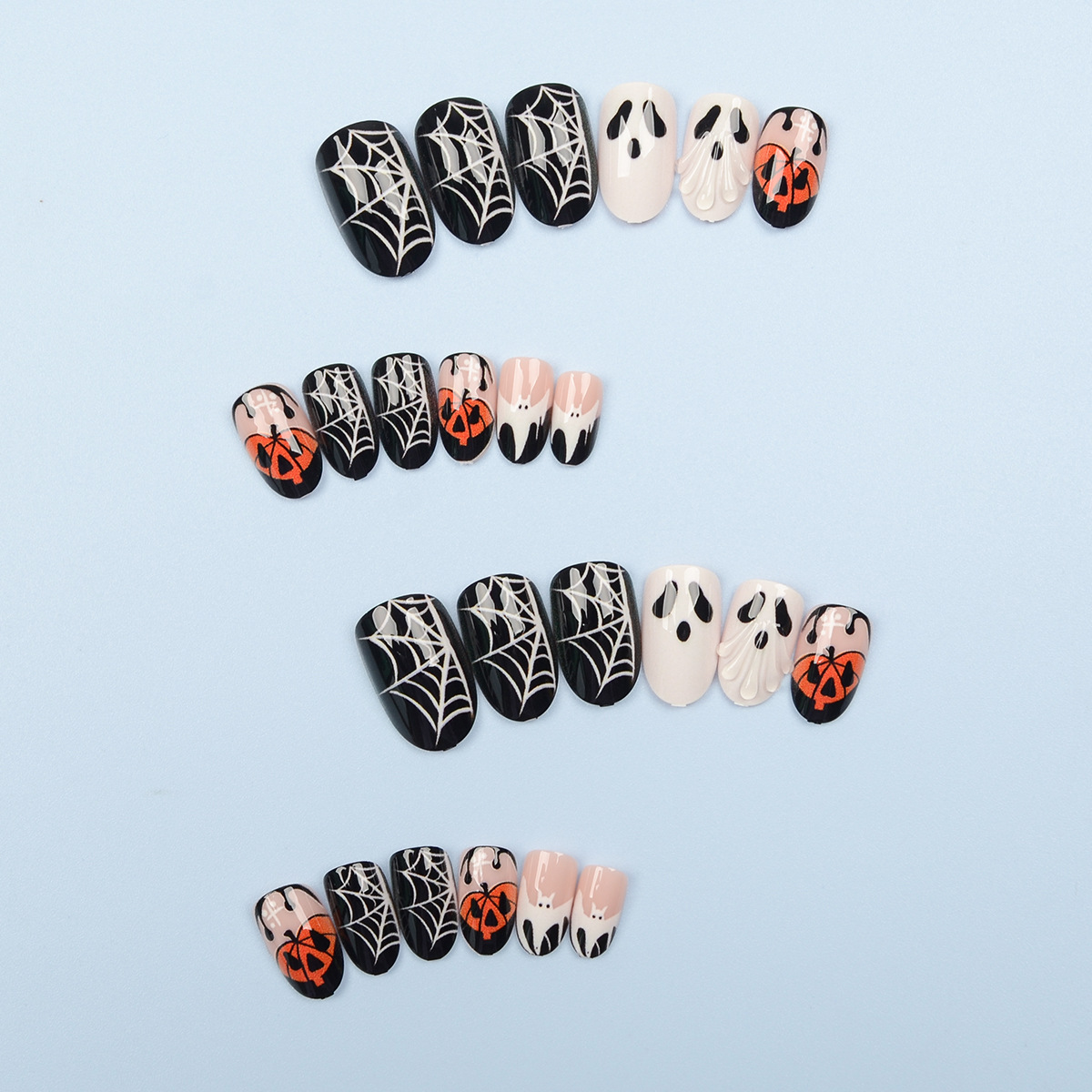 Halloween Fake Nails Ghost Pum - Pumpkin Lantern Halloween ulasan dan harga