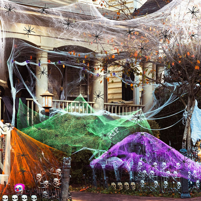 Halloween Decoration White Spi - Spider Web Halloween Decoration ulasan dan harga